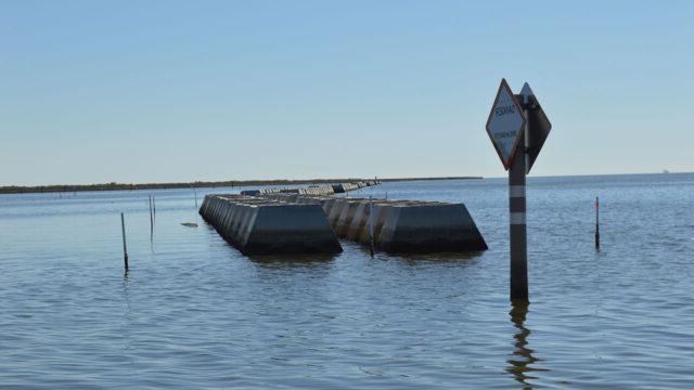 Midpoint of the breakwater complex and navigation sign where Tetra Tech provided engineering and design services